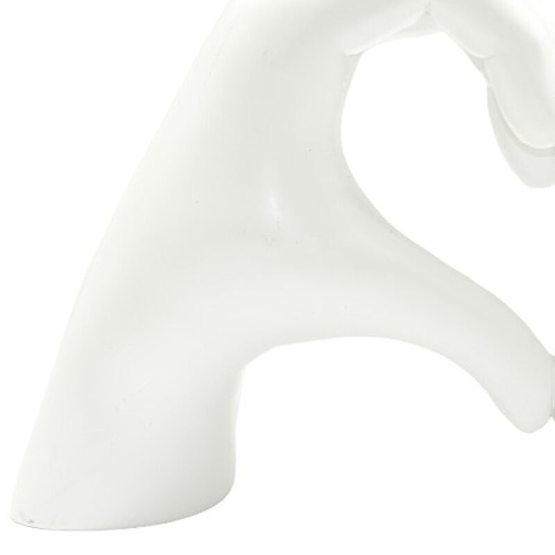 HomeRoots 4" White Resin Heart Hands Tabletop Sculpture image number 4