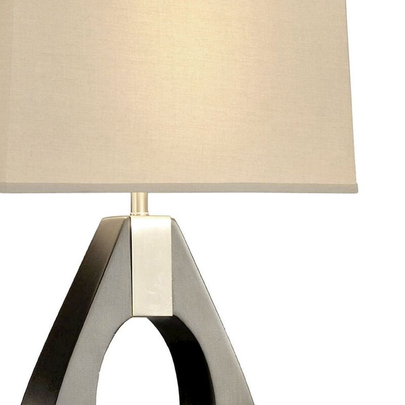 NOVA OF CALIFORNIA Pearson Table Lamp - 30, Pecan Wood and Brushed Nickel, 3-Way Rotary Switch