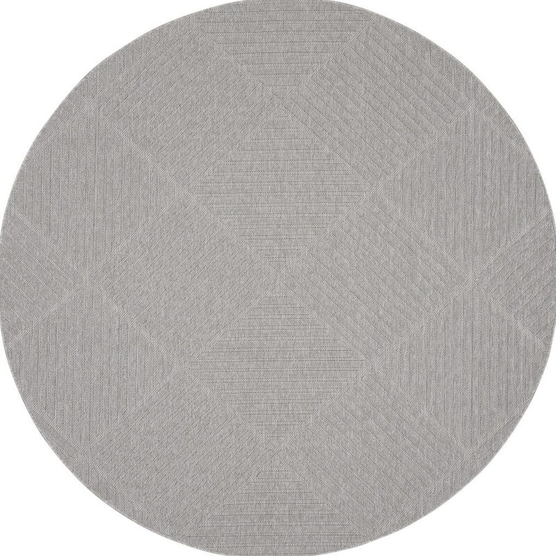 HomeRoots Round Geometric Indoor Outdoor Area Rug image number 0