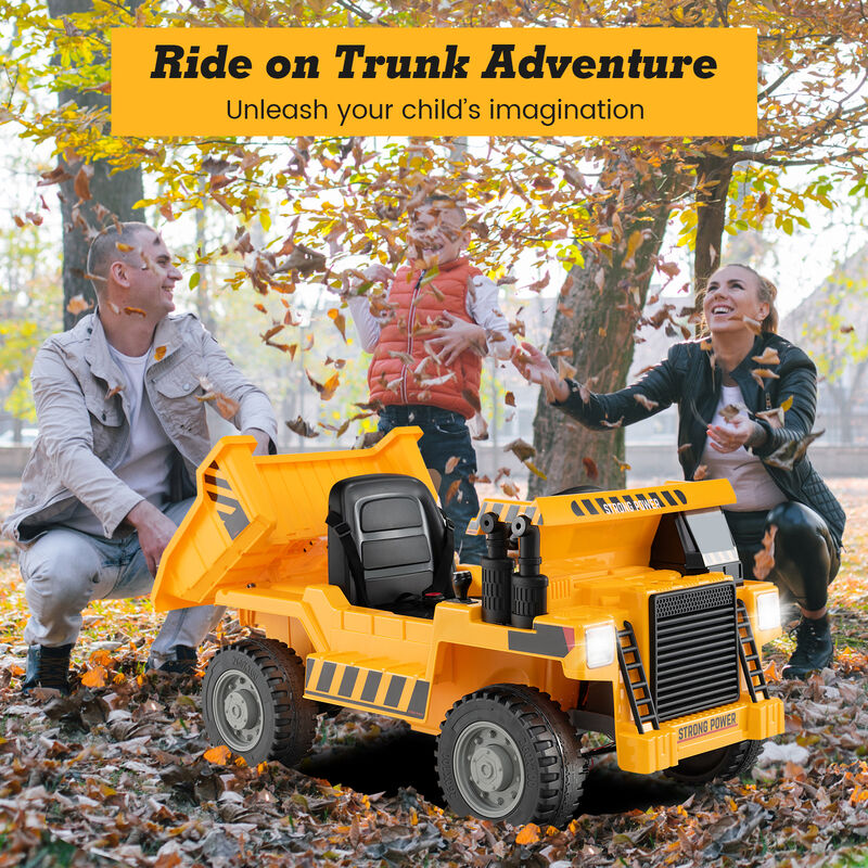 Electric Kids Ride On Dump Truck with 12V Battery and Working Dump Bed image number 4
