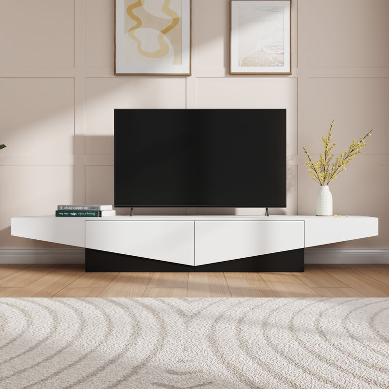 FUFU&GAGA Modern/Contemporary TV Cabinet (Accommodates TVs up to 70-in), White image number 1