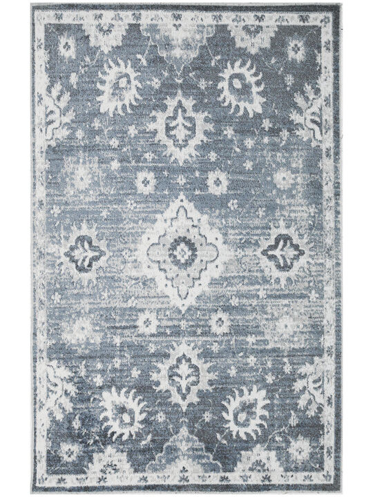 Astra Machine Washable ASW19 Denim 3'3" x 5' Rug