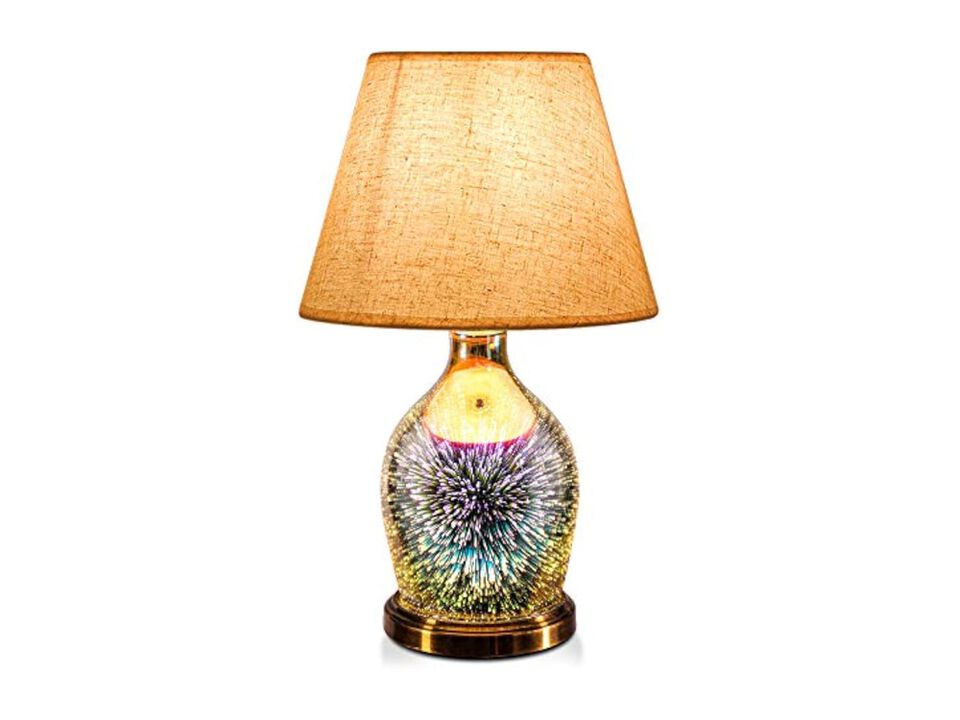 LED Modern Glass Desk Lamp For Living Room Bedroom Office Bulbs Included