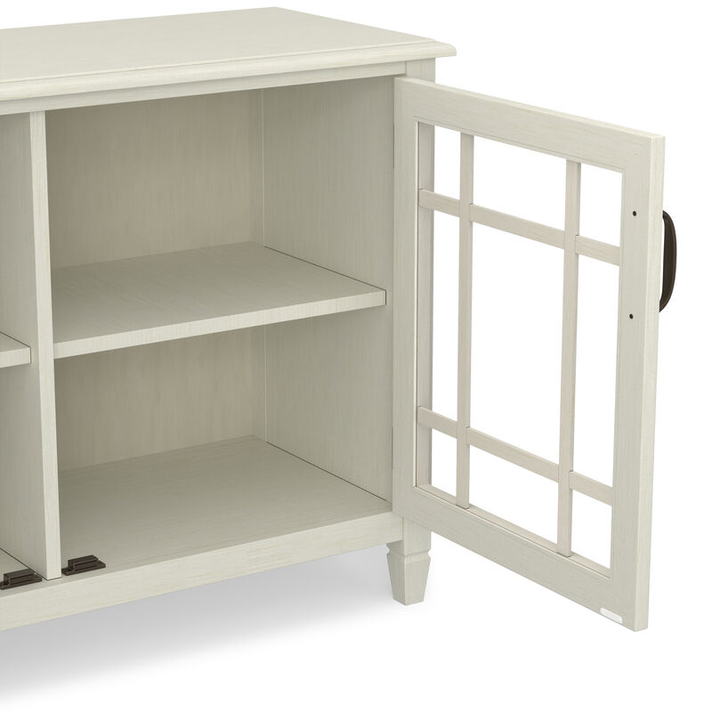 Connaught SOLID WOOD 46 inch Wide Traditional Low Storage Cabinet in Antique White image number 8