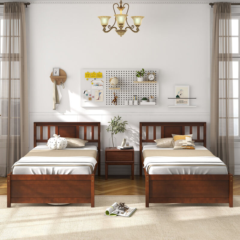 Wooden Platform Bed with Headboard and Slat Support, Sturdy Frame for a Comfortable and Stylish Bedroom