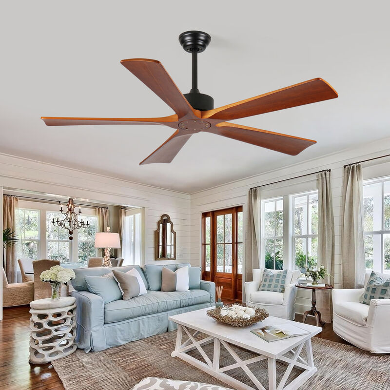 ELEMENT ACE 52 Inch 5-Blade DC Motor Ceiling Fan with Light and Remote, Quiet Reversible Operation for Indoor Outdoor Use in Patios, Living Rooms, Bedrooms, Offices image number 1