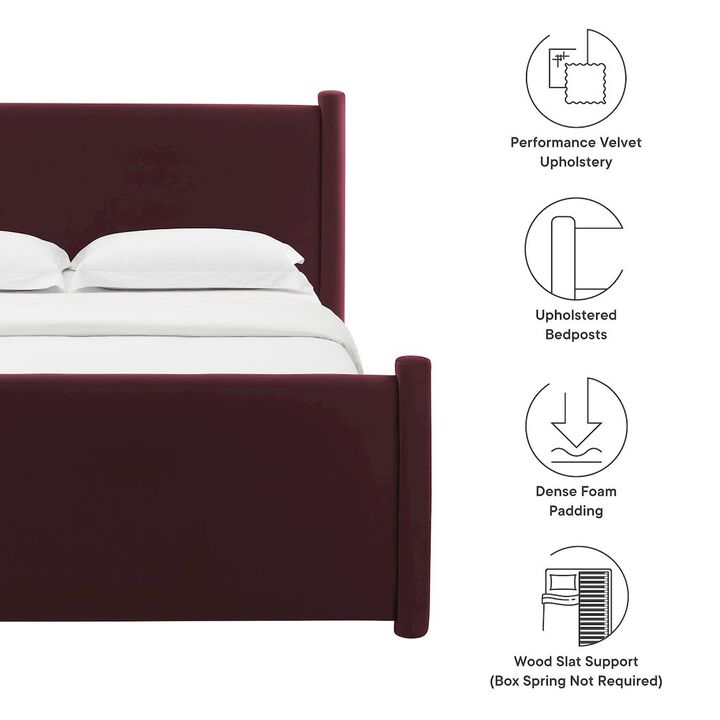 Rael Performance Velvet Full Platform Bed