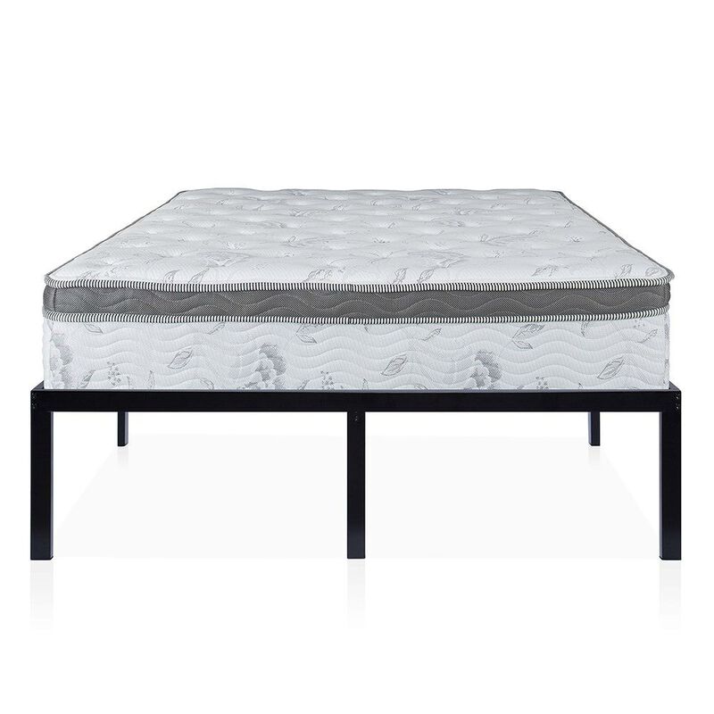 Sturdy High Metal Platform Bed Frame – Heavy Duty Construction for Heavy Mattresses