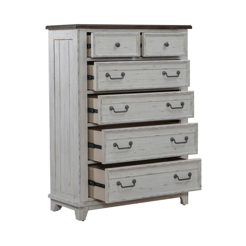 Liberty Furniture River Place 6 Drawer Bedroom Chest Cottage - Riverstone White & Tobacco image number 6