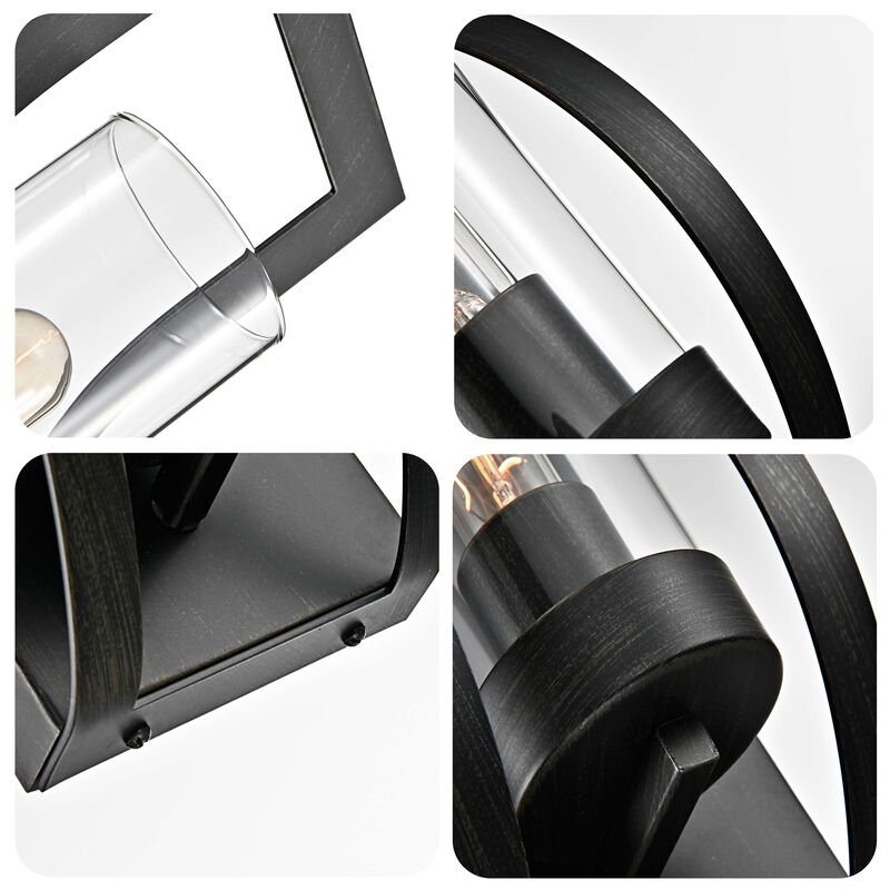 Jamila 1 Light Wall Sconce with Clear Glass Shade and Curved Frame image number 4