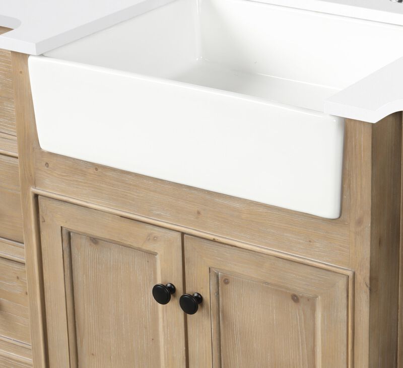 Kelly 48" Bathroom Vanity Weathered Fir, Engineered Quartz Top image number 6