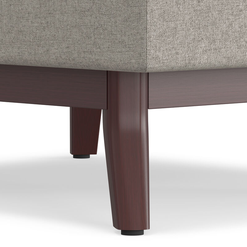 Owen Coffee Table Storage Ottoman in Cloud Grey Polyester Fabric