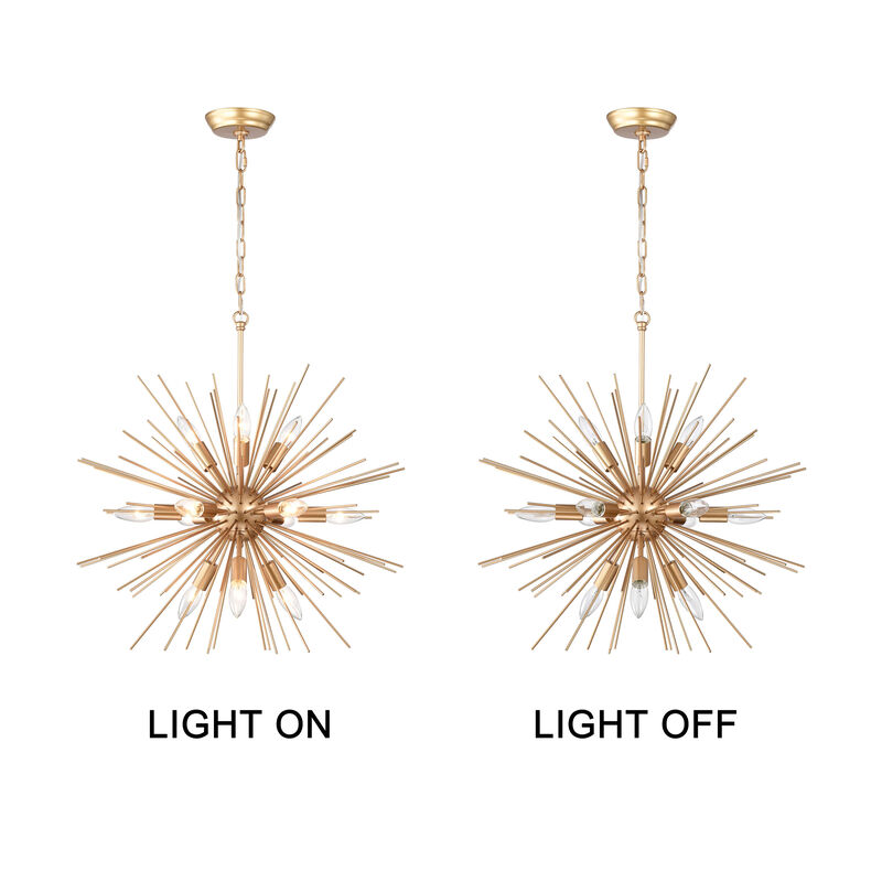 Aika Shiny Bronze 12-light Shiny Bronze Sputnik Sphere Chandelier image number 8
