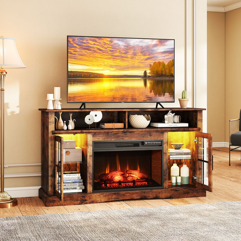 Electric Fireplace TV Stand with Remote Control and Thermostat for Living Room image number 3