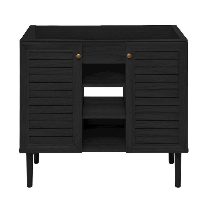 Bron 36" Freestanding Bathroom Vanity Cabinet without Top in Black Oak