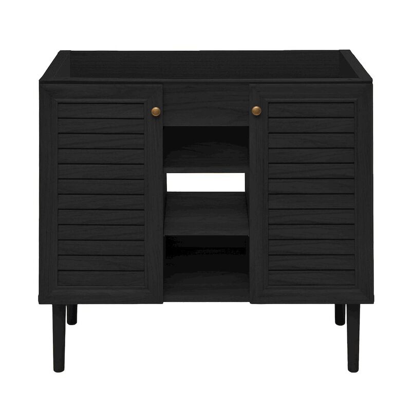 Bron 36" Freestanding Bathroom Vanity Cabinet without Top in Black Oak image number 0
