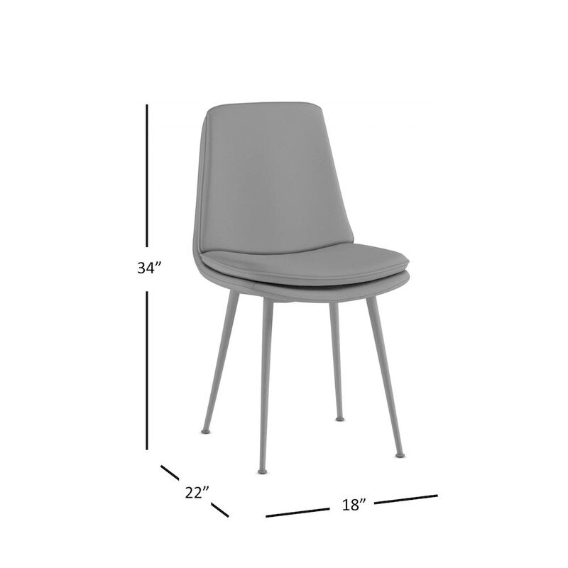 Jofran Draper Mid-Century Modern Upholstered Faux Leather Dining Chair (Set of 4)