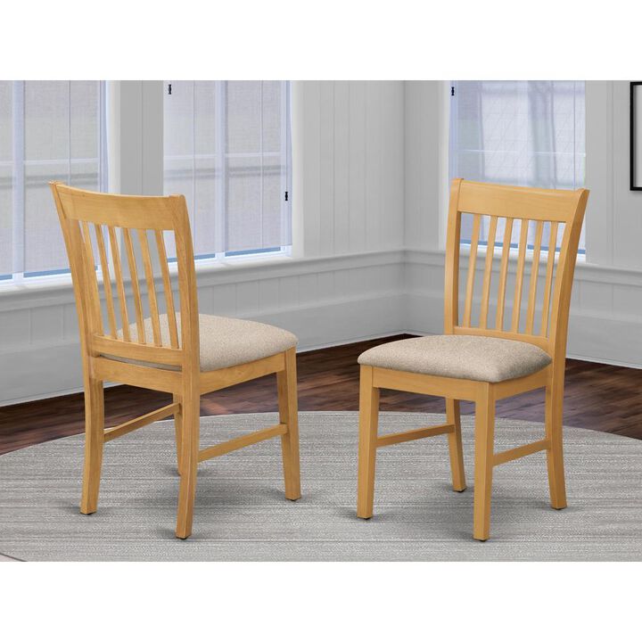 East West Furniture NFC-OAK-C Norfolk kitchen dining chair with Cushion Seat -Oak Finish.