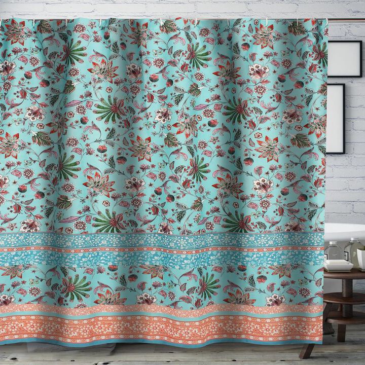 Barefoot Bungalow Audrey Bath Shower Curtain - Turquoise 72x72