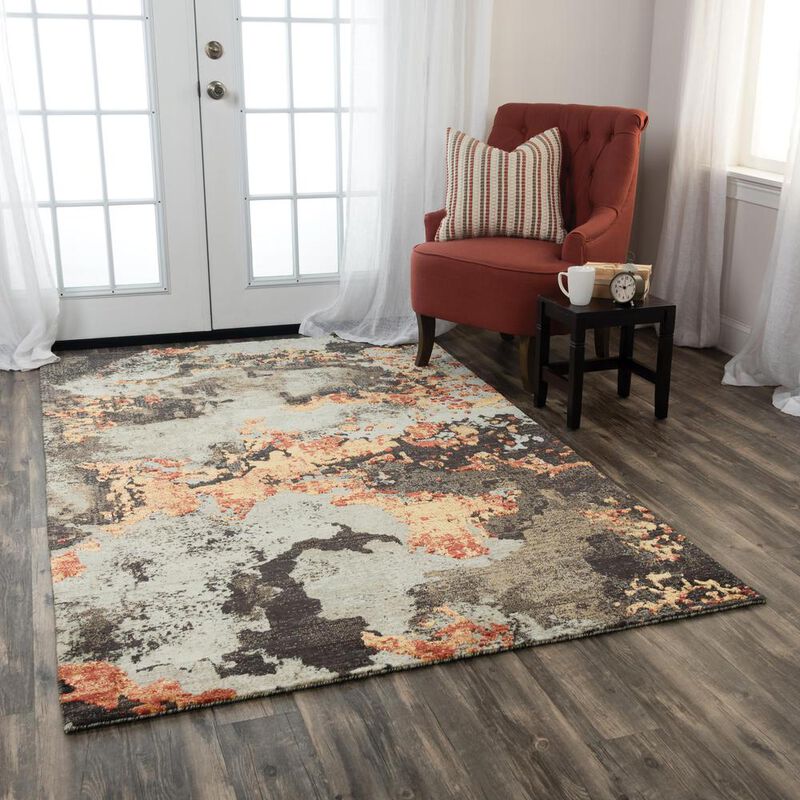 Hybrid Cut Pile Wool/ Tencel Rug, 5' x 8'