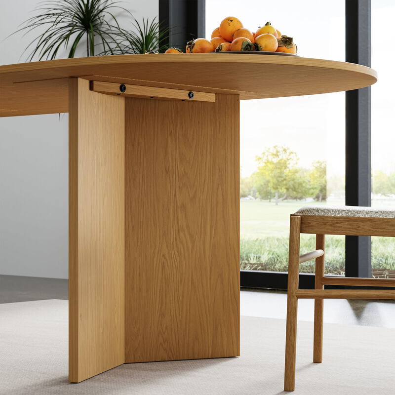 Brix 67V-Shaped Leg Oval Wooden Dining Table in BLACK Color(Seats 6).