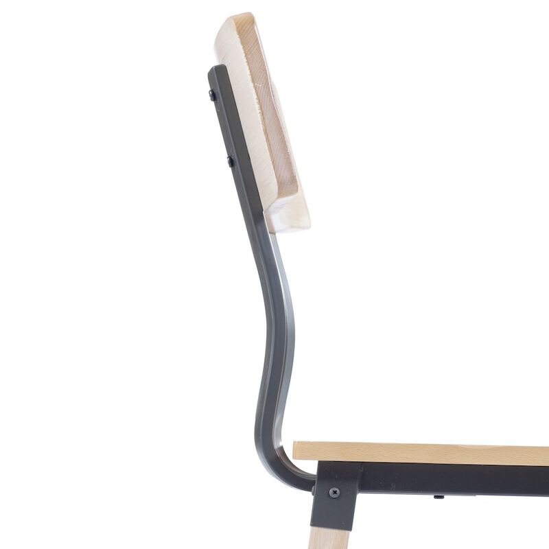 Flash Furniture Jackson 2 Pack Rustic Antique White Industrial Wood Dining Chair image number 8