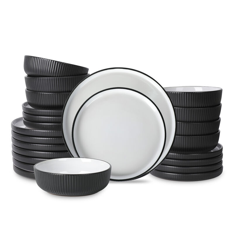 Christian Siriano Laro Stoneware 24 Piece Dinnerware Set