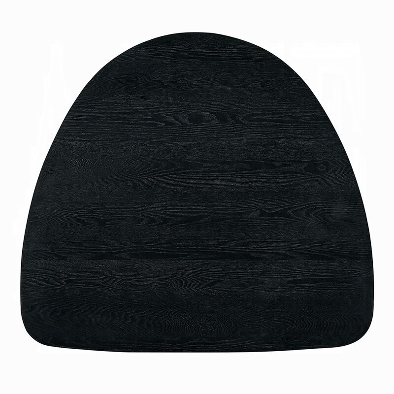 Rory Dining Table, 43 Inch Half Moon Top, Scandinavian Black Wood