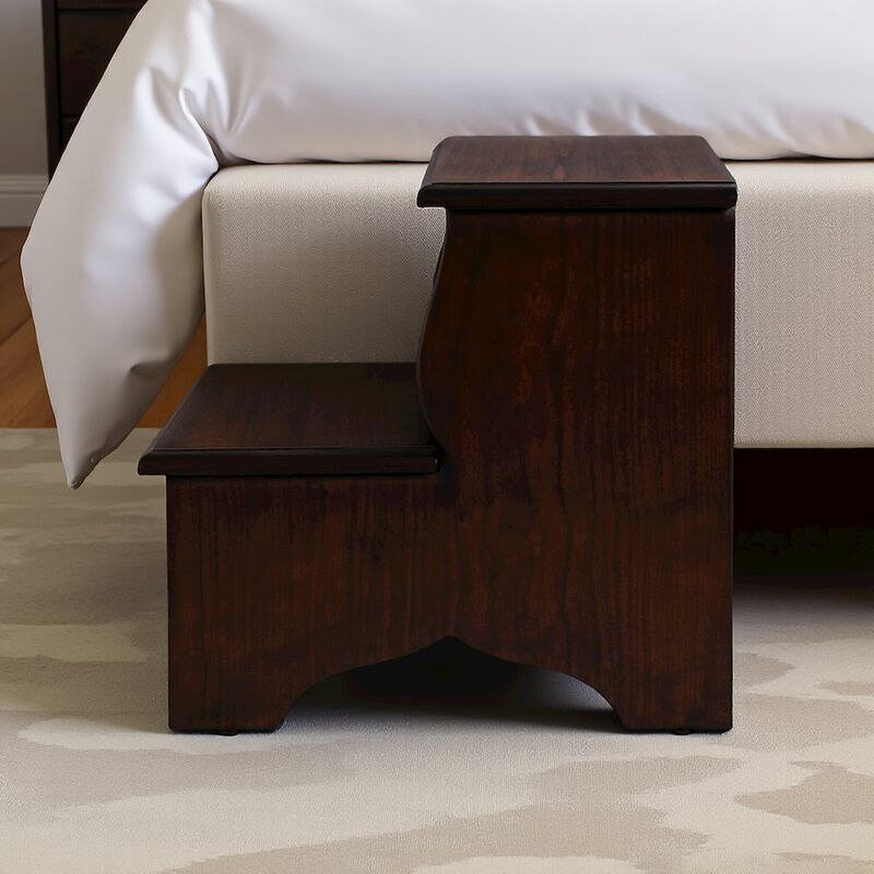 Starlight Canyon Home Dark Brown Wooden Step Stool for Adults and Kids with Durable Design image number 5