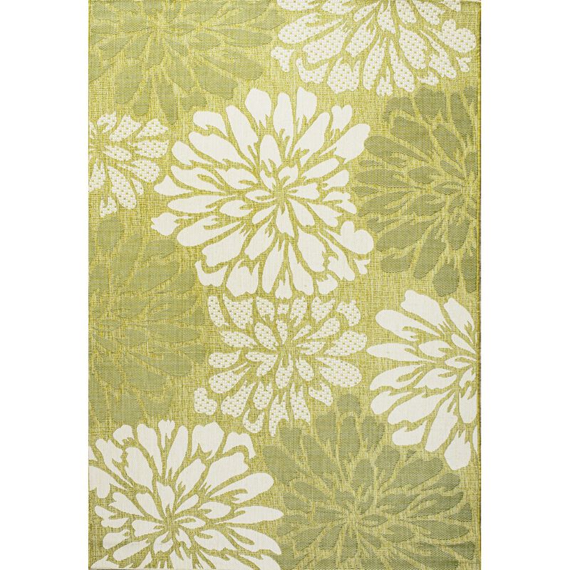 Zinnia Modern Floral Textured Weave Indoor/Outdoor Area Rug