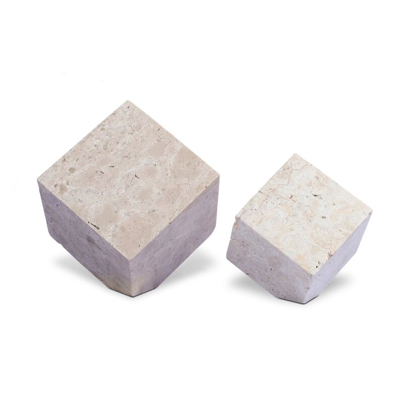 Travertine Cube Sculpture Set image number 2