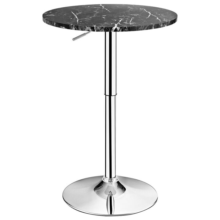 360� Swivel Cocktail Pub Table with Sliver Leg and Base