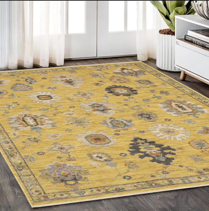 HomeRoots Oriental Area Rug With Fringe