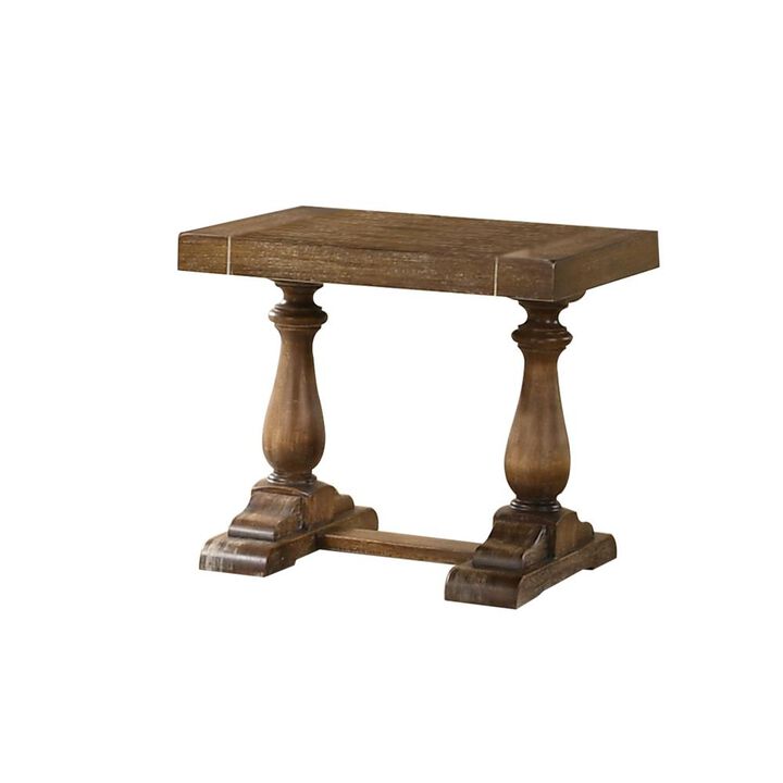 Best Master Furniture Amy 27 Transitional Wood End Table in Driftwood