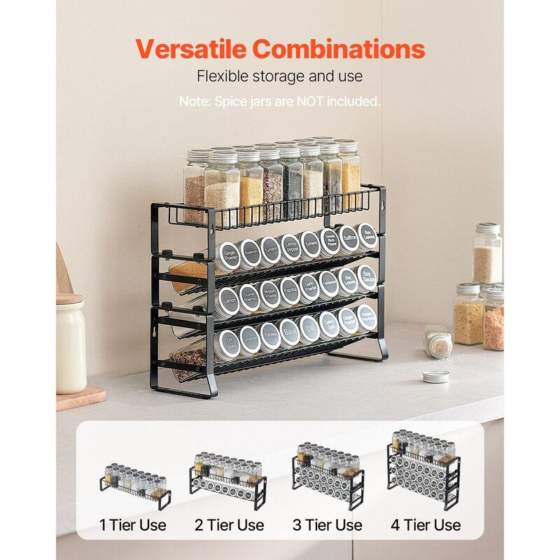 4 Tier Detachable Spice Rack Organizer for Cabinet and Kitchen Storage image number 3