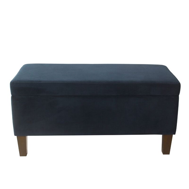 Ava Accent Storage Bench Ottoman with Navy Brown Velvet, 36 Inch image number 1
