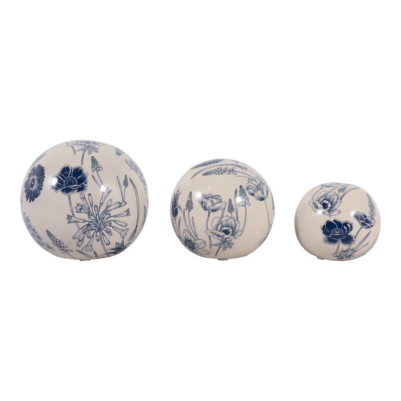 S/3 4/5/6" Floral Orbs image number 0