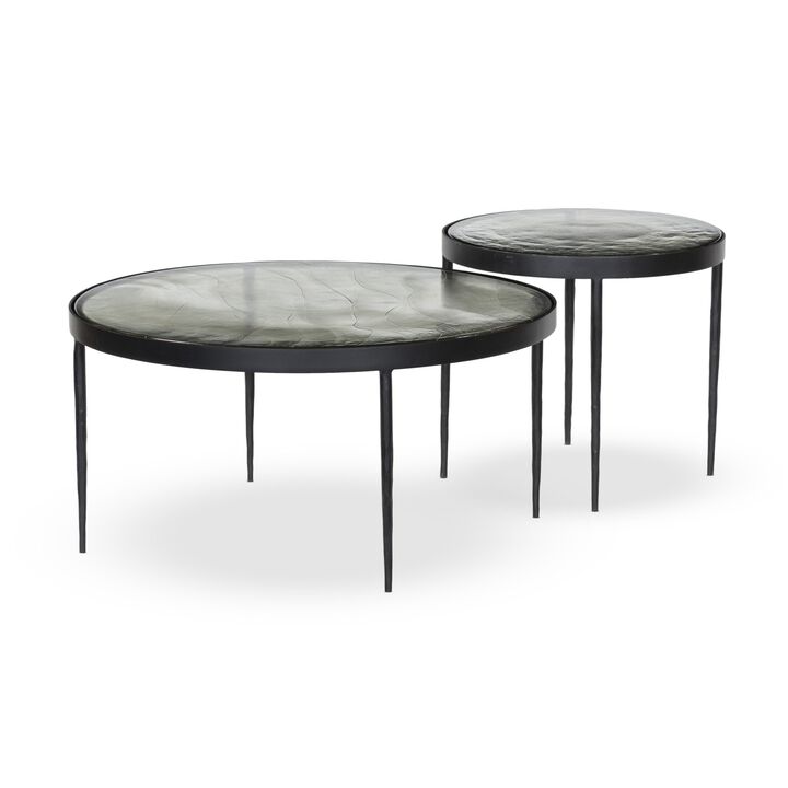 Yoko Clear Cast Glass Nesting Tables