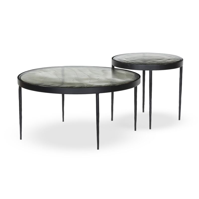 Yoko Clear Cast Glass Nesting Tables