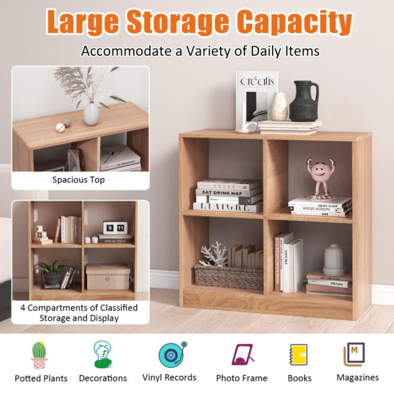 Hivvago 4-Cube Kids Bookcase with Open Shelves