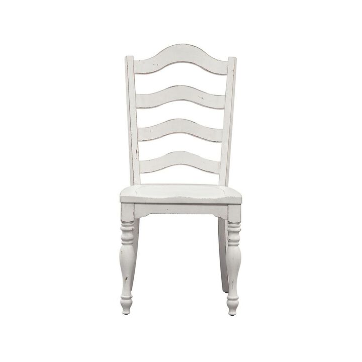 Liberty Furniture Magnolia Manor Ladder Back Side Chair (RTA) in Antique White