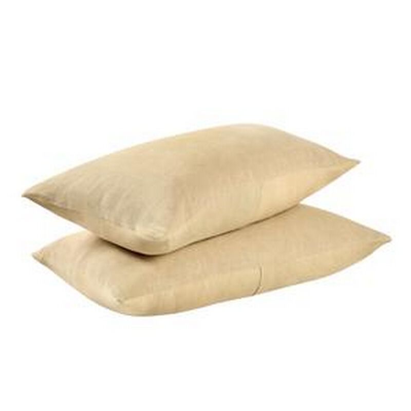 Paula Lumbar King Pillow Sham, Amber Soft Stone Washed Hemp, 20x36 - Benzara