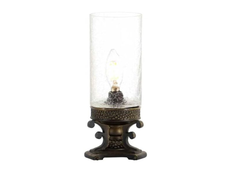 Resin Glass Table Lamp For Bedroom Living Room Bronze image number 1