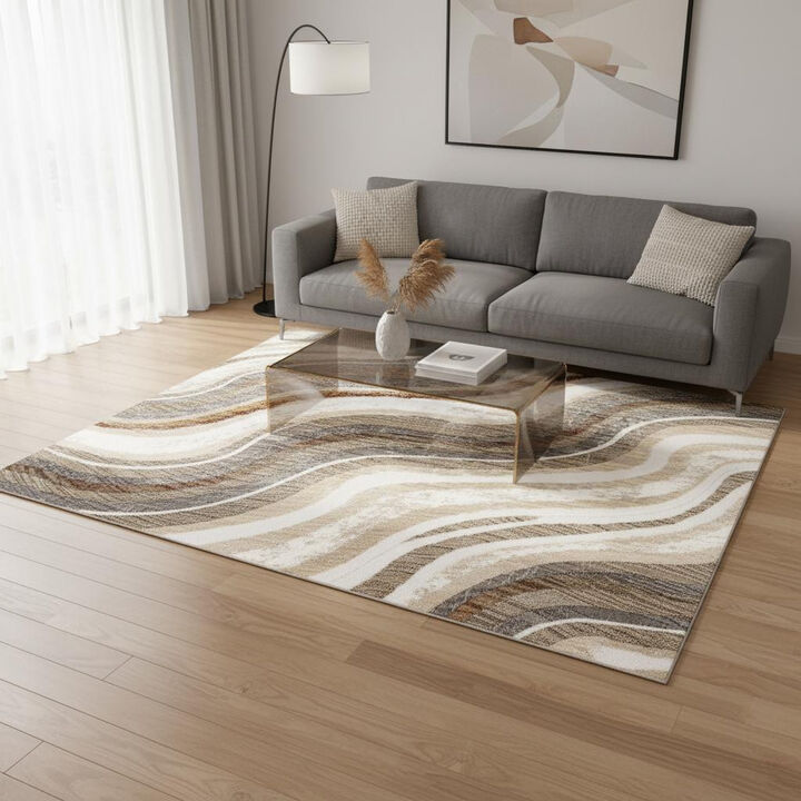 HomeRoots Abstract Area Rug