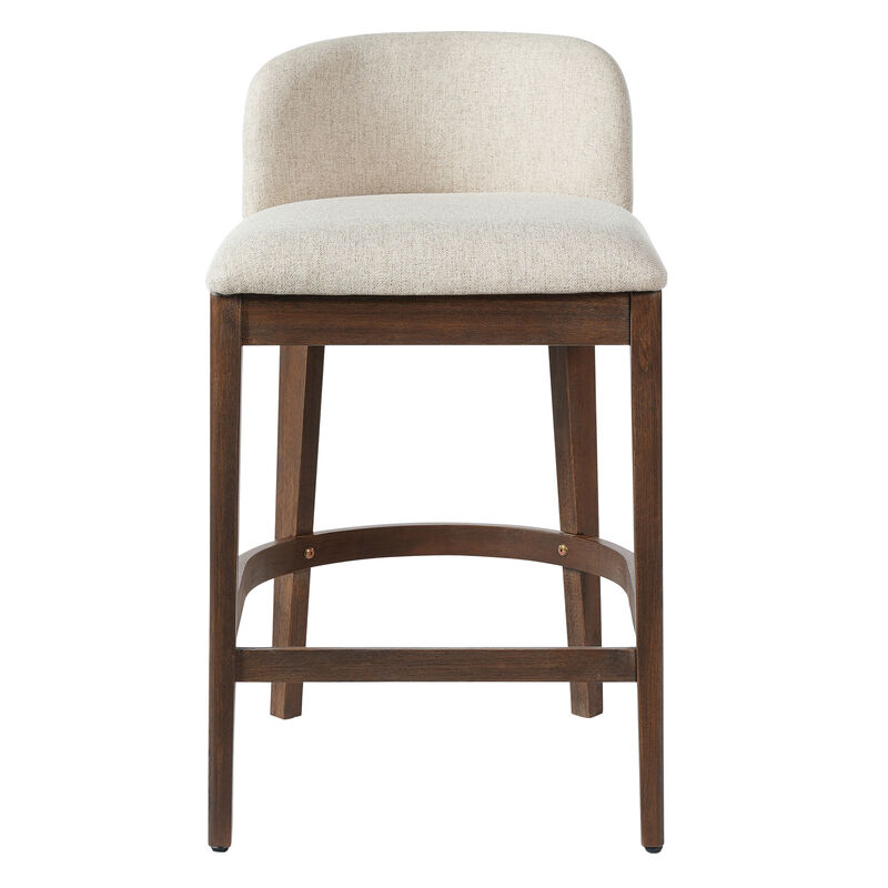 Christopher Knight Home Truda Farmhouse Rubberwood Upholstered Counter Stools with Curved Backrest (Set of 4) image number 6