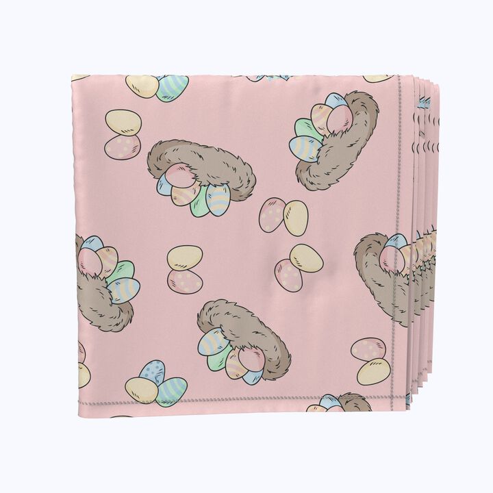Fabric Textile Products, Inc. Napkin Set, 100% Polyester, Set of 4, Pretty Pastel Egg Nests