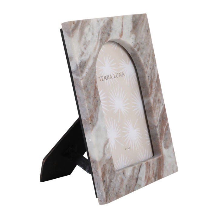 4x6" Arch Opening Marble Photo Frame, Multi