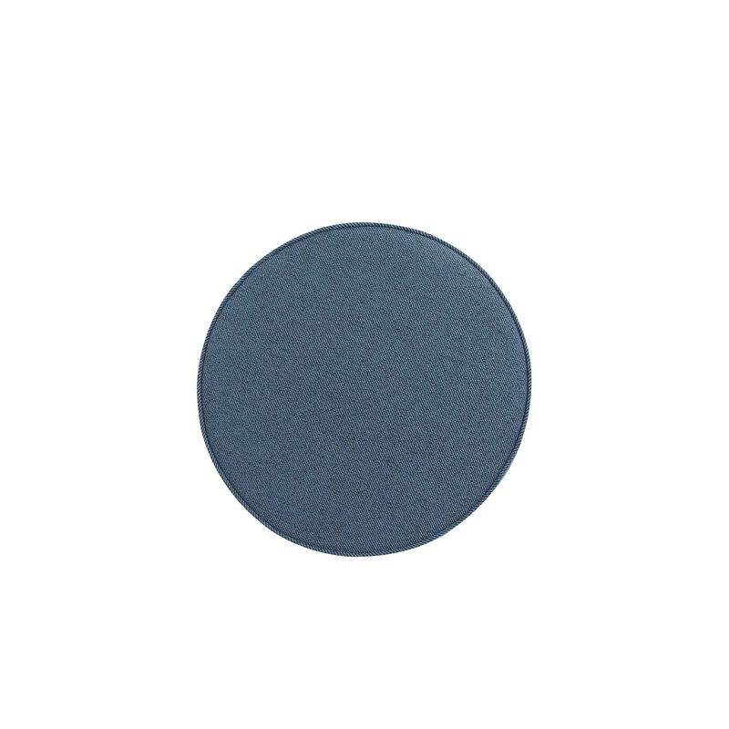 Bailey Blue and Black Ottoman