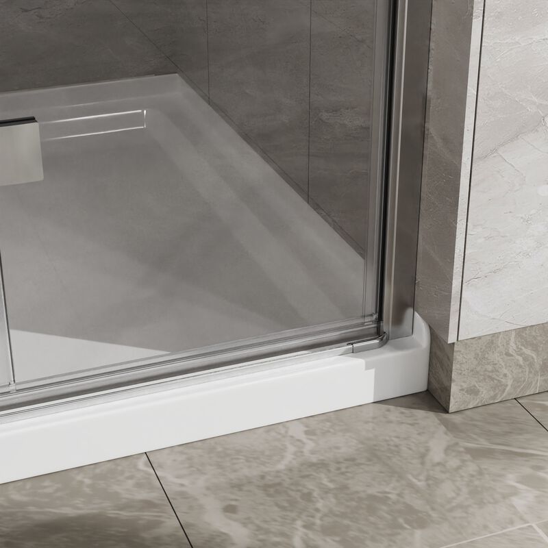 Adjustable Pivot Shower Door with Dual Magnetic Closure and 5-Layer Base