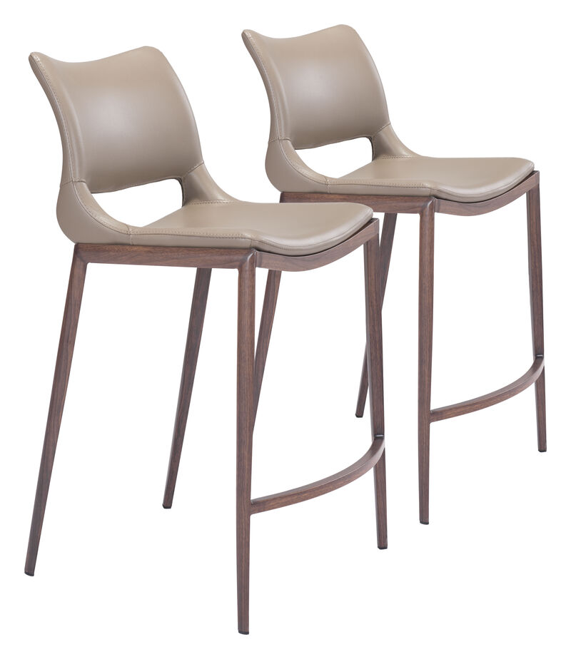 Ace Counter Stool (Set of 2) Brown & Walnut